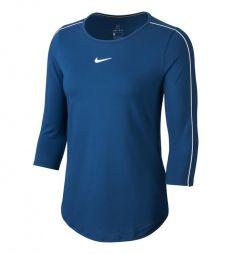 Тенісна футболка жіноча Nike Court Women 3/4 Sleeve Top valerian blue/white/white/white
