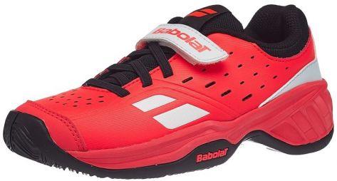 Дитячі тенісні кросівки Babolat Pulsion All Court Kid fluo strike/black Дитячі тенісні кросівки Babolat Pulsion All Court Kid fluo strike/black