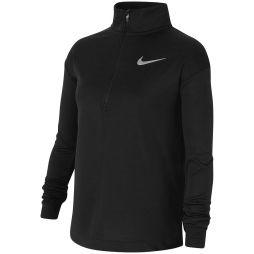 Тенісна футболка дитяча Nike Girls Long Sleeve Half Zip Running Top black Тенісна футболка дитяча Nike Girls Long Sleeve Half Zip Running Top black