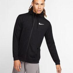 Реглан чоловічий Nike Dry Hoodie FZ Fleece black/white