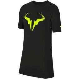 Тенісна футболка дитяча Nike Dry Tee Rafa black/volt Тенісна футболка дитяча Nike Dry Tee Rafa black/volt