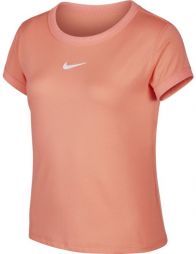 Тенісна футболка дитяча Nike Court G Dry Top SS sunblush/white Тенісна футболка дитяча Nike Court G Dry Top SS sunblush/white