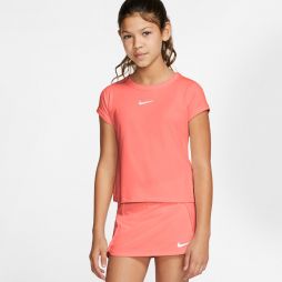 Тенісна футболка дитяча Nike Court G Dry Top SS sunblush/white Тенісна футболка дитяча Nike Court G Dry Top SS sunblush/white