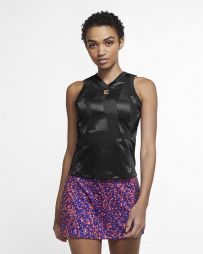 Тенісна майка жіноча Nike Court Dry Slam Tank LN NT black/white