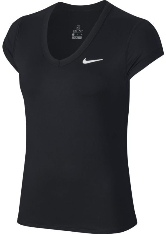 Теннисная футболка женская Nike Court Top black/white