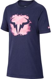 Тенісна футболка дитяча Nike Court Rafa DB Tee obsidian/digital pink Тенісна футболка дитяча Nike Court Rafa DB Tee obsidian/digital pink