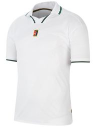 Тенісна футболка чоловіча Nike Court Breathe Slam Polo LN NT white/gorge green