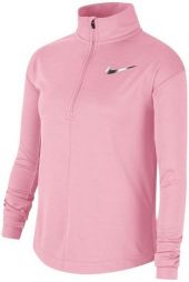Тенісна футболка дитяча Nike Girls Long Sleeve Half Zip Running Top pink/reflective silver Тенісна футболка дитяча Nike Girls Long Sleeve Half Zip Running Top pink/reflective silver