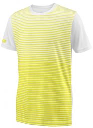 Тенісна футболка дитяча Wilson Team Striped Crew safety yellow/white Тенісна футболка дитяча Wilson Team Striped Crew safety yellow/white