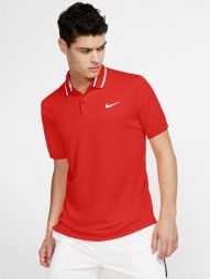 Теннисная футболка мужская Nike Court Dry Pique Polo habanero red/white