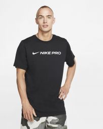 Тенісна футболка чоловіча Nike Pro Dry Tee black/white