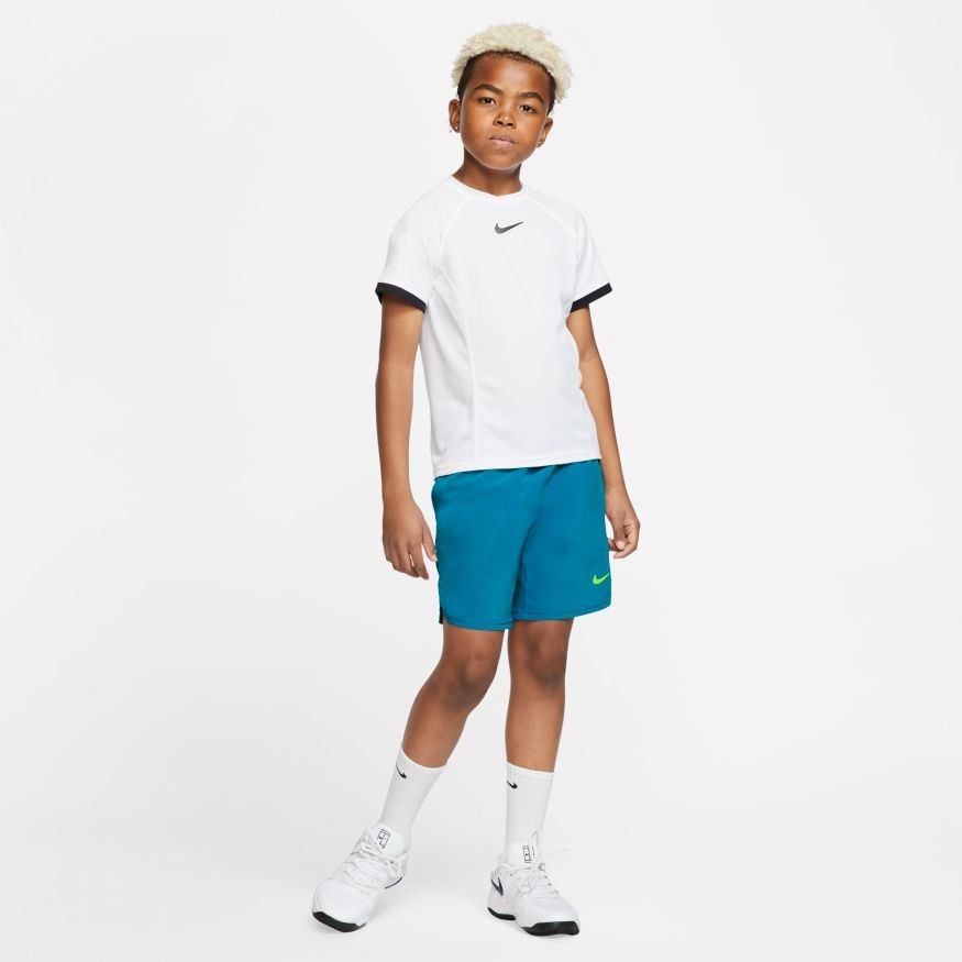 Теннисные шорты детские Nike Boys Court Flex Ace Short neo turq/volt/volt