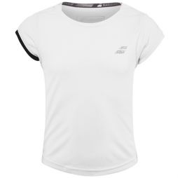 Тенісна футболка дитяча Babolat Performance Cap Sleeve Top Girl white/silver Тенісна футболка дитяча Babolat Performance Cap Sleeve Top Girl white/silver