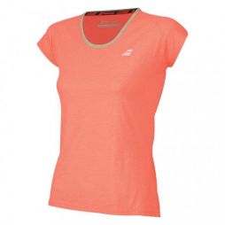Тенісна футболка дитяча Babolat Core Tee Girl fluo strike/heather Тенісна футболка дитяча Babolat Core Tee Girl fluo strike/heather