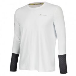 Теніска чоловіча Babolat Core LS Tee Men white/rabbit Теніска чоловіча Babolat Core LS Tee Men white/rabbit