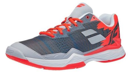Теннисные кроссовки мужские Babolat Jet Mach II All Court Men silver/fluo strike Теннисные кроссовки мужские Babolat Jet Mach II All Court Men silver/fluo strike