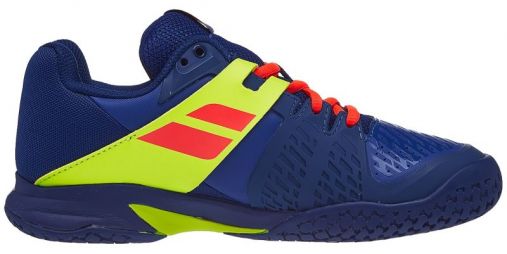 Детские теннисные кроссовки Babolat Propulse All Court Junior blue/fluo aero Детские теннисные кроссовки Babolat Propulse All Court Junior blue/fluo aero
