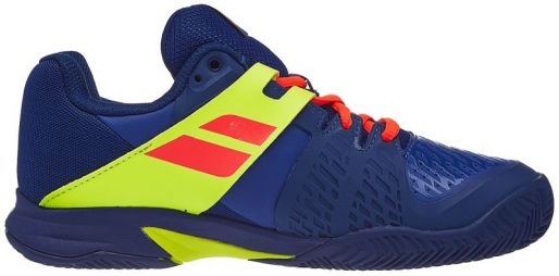 Детские теннисные кроссовки Babolat Propulse Грунт Junior blue/fluo aero Детские теннисные кроссовки Babolat Propulse Грунт Junior blue/fluo aero
