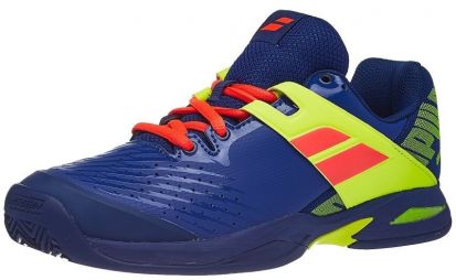 Детские теннисные кроссовки Babolat Propulse Грунт Junior blue/fluo aero Детские теннисные кроссовки Babolat Propulse Грунт Junior blue/fluo aero
