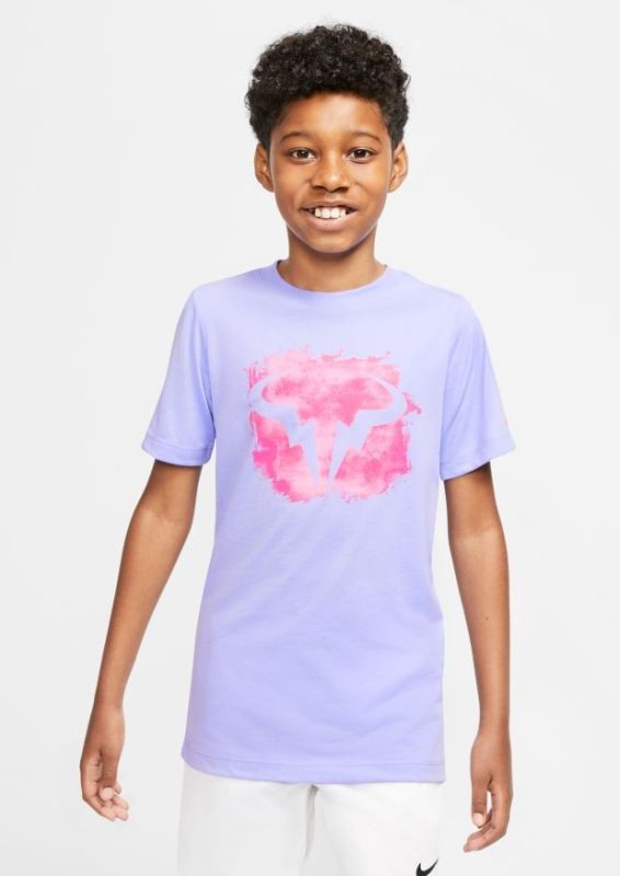 Теннисная футболка детская Nike Court Rafa DB Tee purple pulse/digital pink