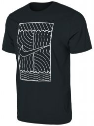 Тенісна футболка чоловіча Nike Court Tee SSNL OZ black/white