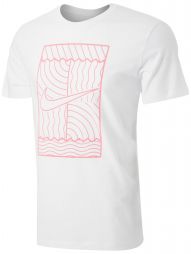 Тенісна футболка чоловіча Nike Court Tee SSNL OZ white/bright mango