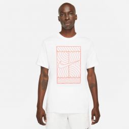 Тенісна футболка чоловіча Nike Court Tee SSNL OZ white/bright mango