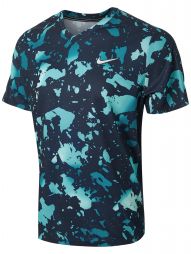 Тенісна футболка чоловіча Nike Victory Print T-Shirt obsidian/white