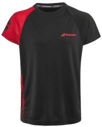 Тенісна футболка дитяча Babolat Performance Crew Neck Tee Boy black/salsa Тенісна футболка дитяча Babolat Performance Crew Neck Tee Boy black/salsa