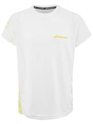 Тенісна футболка дитяча Babolat Performance Crew Neck Tee Boy white/dark yellow Тенісна футболка дитяча Babolat Performance Crew Neck Tee Boy white/dark yellow