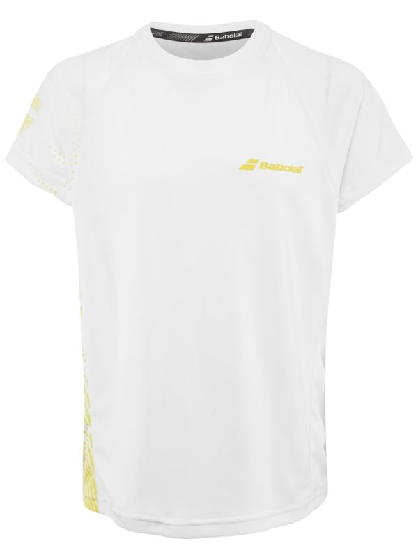 Теннисная футболка детская Babolat Performance Crew Neck Tee Boy white/dark yellow