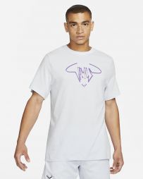 Теннисная футболка мужская Nike Court Rafa Tee Vamos football grey/wild berry