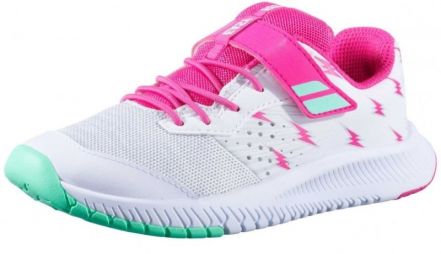 Детские теннисные кроссовки Babolat Pulsion All Court Kid white/red rose Детские теннисные кроссовки Babolat Pulsion All Court Kid white/red rose