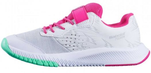 Детские теннисные кроссовки Babolat Pulsion All Court Kid white/red rose Детские теннисные кроссовки Babolat Pulsion All Court Kid white/red rose