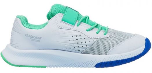 Детские теннисные кроссовки Babolat Pulsion All Court Kid white/biscary green Детские теннисные кроссовки Babolat Pulsion All Court Kid white/biscary green