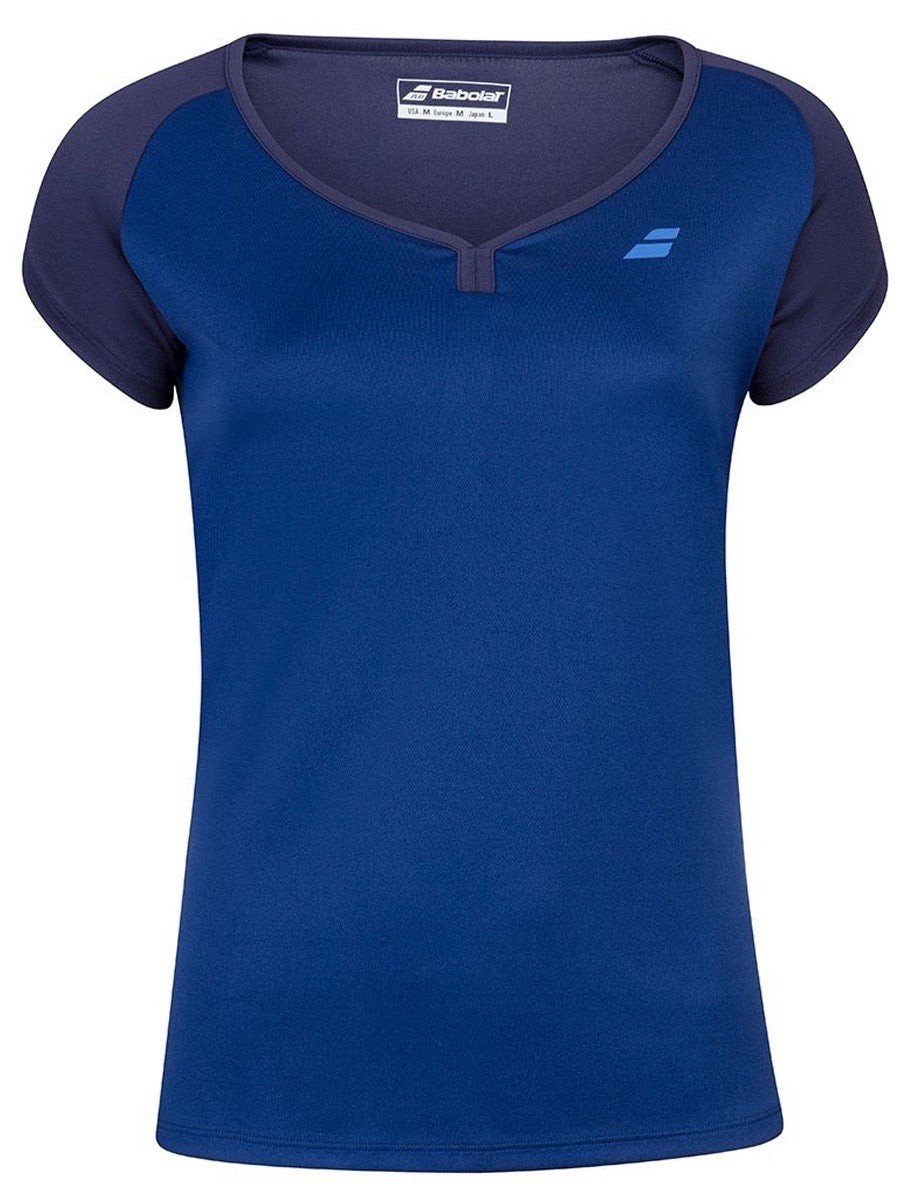 Теннисная футболка женская Babolat Play Cap Sleeve Top Women estate blue