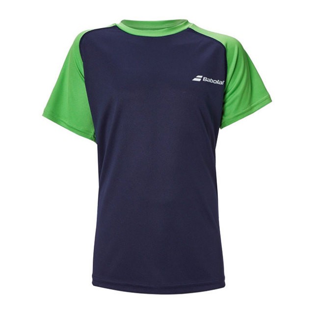 Теннисная футболка детская Babolat Play Crew Neck Tee Boy peacoat/poison green