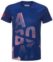 Тенісна футболка дитяча Babolat Exercise Big Babolat Tee estate blue Тенісна футболка дитяча Babolat Exercise Big Babolat Tee estate blue