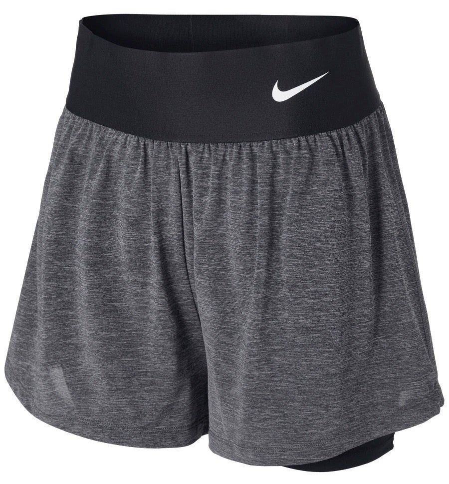 Теннисные шорты женские Nike Court Advantage Short black/black heather/black/white