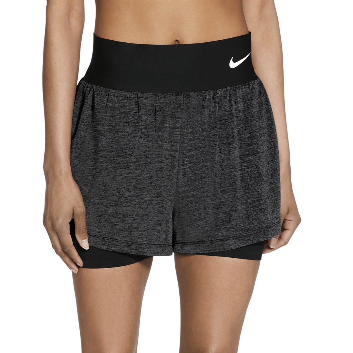 Теннисные шорты женские Nike Court Advantage Short black/black heather/black/white