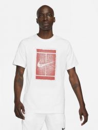 Тенісна футболка чоловіча Nike Court Tee Seasonal Court white/martian sunrise