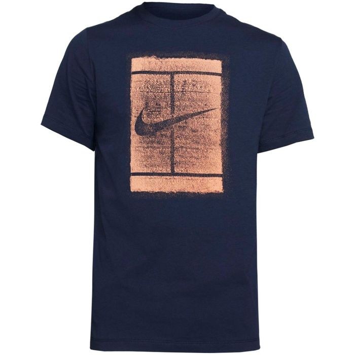 Тенісна футболка чоловіча Nike Court Tee Seasonal Court obsidian/apricot agate