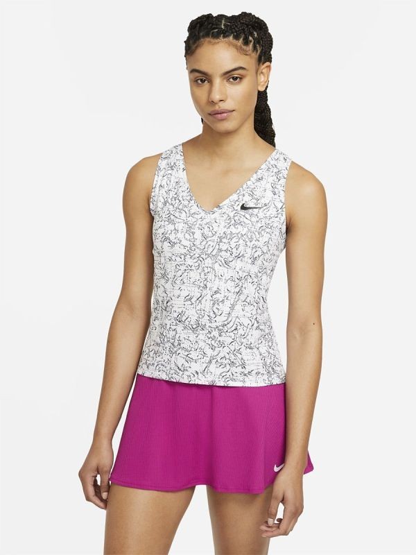 Теннисная майка женская Nike Court Victory Tank Print white/black