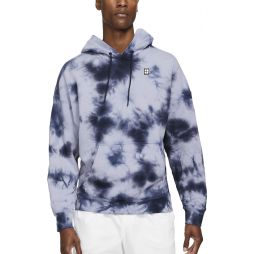 Реглан мужской Nike Court Fleece Hoodie Heritage Dye indigo haze/white