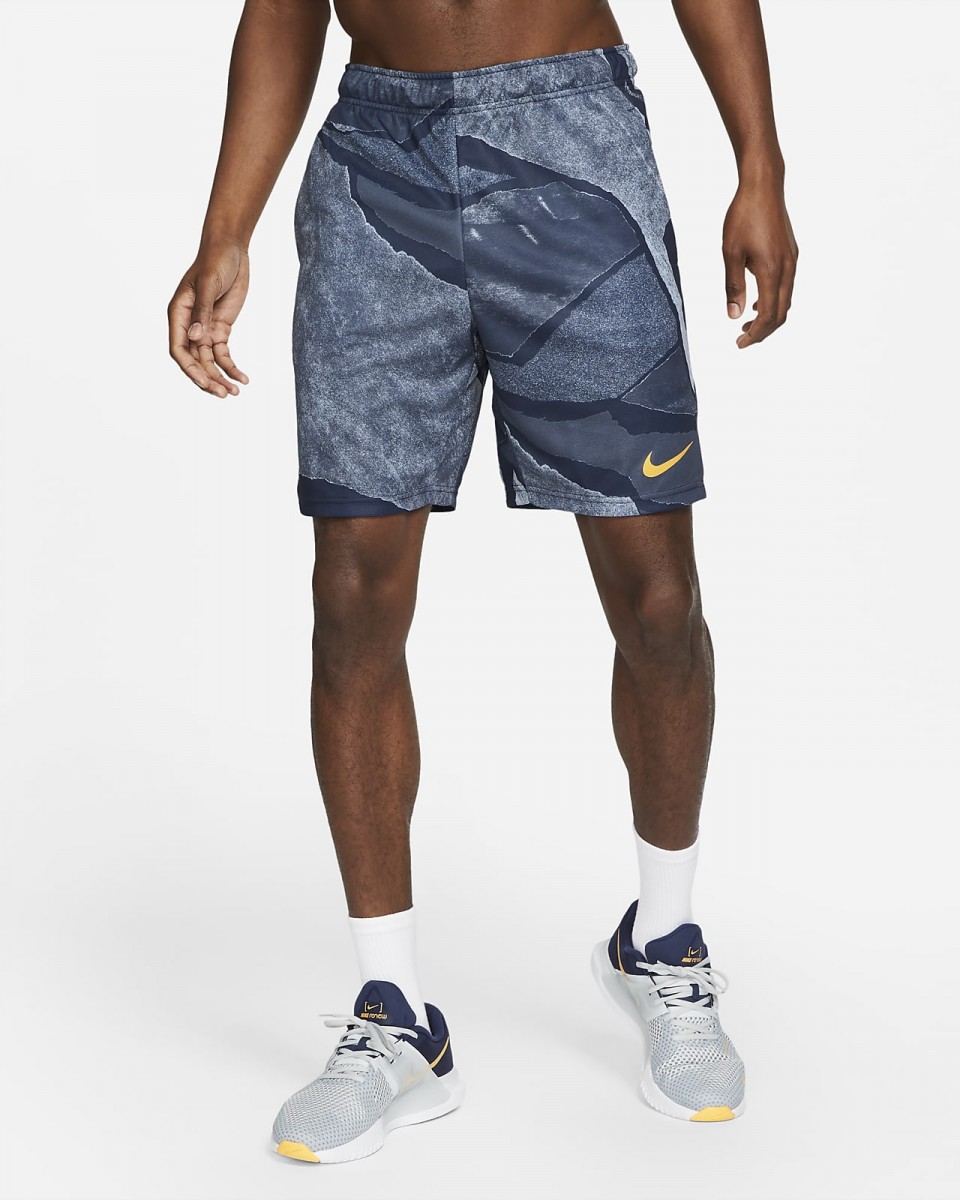 Теннисные шорты мужские Nike Court Printed Short dark grey/yellow