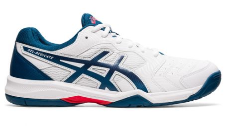 Теннисные кроссовки мужские Asics Gel-Dedicate 6 white/mako blue Теннисные кроссовки мужские Asics Gel-Dedicate 6 white/mako blue