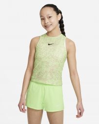 Тенісна майка для дівчат Nike Court Victory Tank Printed lime glow/black Тенісна майка для дівчат Nike Court Victory Tank Printed lime glow/black