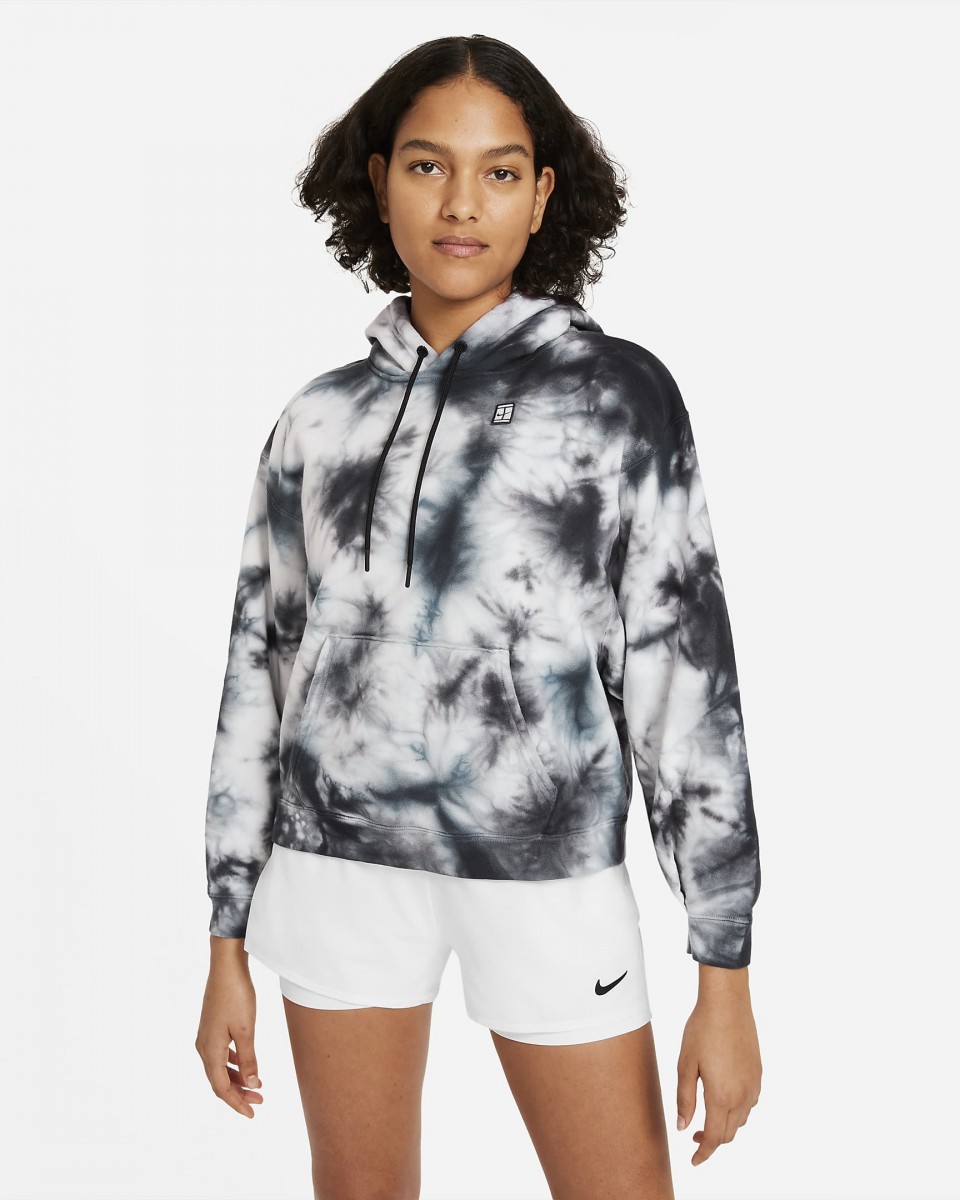 Реглан женский Nike Court Heritage Hoodie Dye white/black