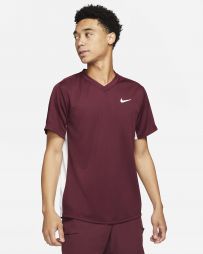 Тенісна футболка чоловіча Nike Court Victory Crew dark beetroot/white/white