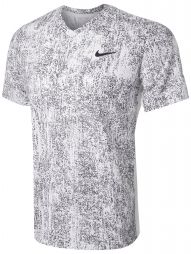 Теннисная футболка мужская Nike Victory Print T-Shirt white/white/black